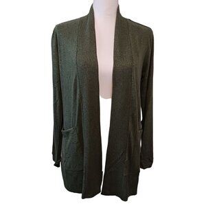 NEW Bobeau, Size S/P, Super Soft Green Heathered‎ Open Front Cardigan Sweater